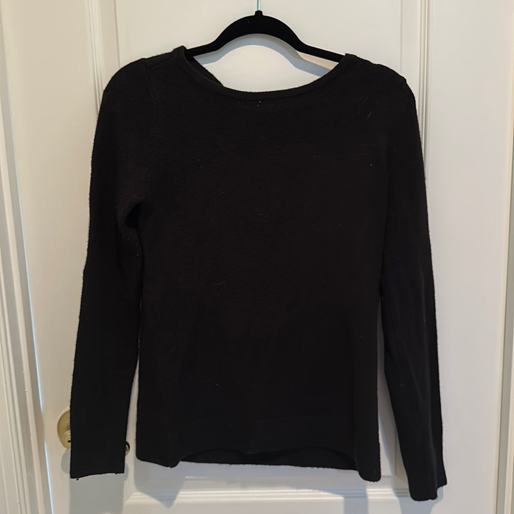 Loft Black Sweater with Keyhole back